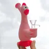 Bong à narguilé en silicone incassable de 6,8 pouces qui crie au poulet et fume la pipe à eau.