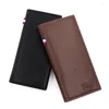 Wallets Men's Long Wallet Simple Business Pu Three Fold Money Clip Multi-function Card Bag Purses