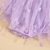 Robes pour bébés filles, vêtements pour bébés, sans manches, maille brodée de papillons, Tutu, en Tulle, barboteuse, body, tenues d'été