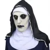Party Masks The Nun Horror Mask Cosplay Valak Scary Latex Masks With Headscarf Full Face Helmet Halloween Party Props 220908244J