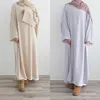 Abbigliamento etnico Abaya musulmano Set da 2 pezzi Dubai Turchia Abito interno bianco per Abaya larghi semplici Donne Caftano africano Hijab Robe Eid Islam