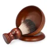 Espuma de afeitar Profesional Hombres Barba Cepillo Set Tazón de madera Soporte Bigote Herramienta de limpieza al por mayor 231205
