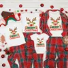 Família combinando roupas engraçado rena feliz natal impressão camisas algodão pai mãe crianças reunião natal feriado 231204