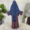 Vêtements ethniques EID Prière à capuche Vêtement Abaya 3 couches longues Khimar Ramadan Musulman Hijab avec manches Turquie Tops Modest Islam Niqab