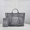 TOTE BAD RAMPER CC Designer torebka Deauville Zakupy Canvas Beach Chain Pasek Haft Haft Mash