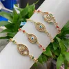 Link Armbanden 2023 Trendy Turkse Oog Sieraden Bohemian Vriendschap Boho Strass Evil Charm Armband Voor Vrouwen Jewelry286E