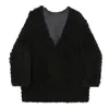 Jaquetas masculinas syuhgfa roupas 2023 outono inverno coreano streetwear veludo v-pescoço solto casaco pollovers para masculino