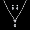 Halskette Ohrringe Set Wunderschönes volle CZ Zirkonia Hochzeit Braut für Frauen Mädchen Prom Party Schmuck CN10131293J