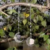 Crescent Moon Crystal Quartz Quartce Lustro Charror Charms Witchy Window Decor Mini wiszący Suncatcher Garden Decorations2716