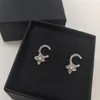 2022 Toppkvalitet Charm Stud Earring med diamant och blommor Formen Nature Shell Peads in 18k Gold Plated For Women Wedding Jewelry 339o