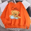 Sweats à capuche pour femmes Rue décontracté vêtements de sport pour femmes pause café ours en peluche faisant du café sweat à capuche imprimé cordon de serrage ample et doux pull à col rond 231205