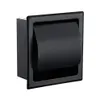 Suporte de papel higiênico embutido preto, construção de metal 304, parede dupla, caixa de papel de rolo de banheiro 200923208m
