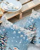 Cushion/Decorative Pillow 2/4PCS Christmas Silver Cedar Leaf Snowman Waterproof Decorative Sofa Throw Pillow Cover Case Garden Patio Cushion Covers 231204