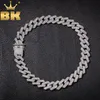 The Bling King 20 mm Cuban Link łańcuch Naszyjnik Moda Biżuteria Hiphop 3 Row Rhinestones Iced Naszyjniki dla mężczyzn Q1121215D