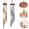 Figurines décoratives 12 tubes carillons éoliens pendentif tube en aluminium cloches de tuyau en métal décoration balcon extérieur cour jardin maison 242r