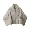 Sjaals Winter Japanse stijl dames draagbare donssjaal Effen kleur sjaal WarmWindproof Waterdichte Cape 231204