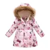 Manteau filles doudounes enfant imprimé plus velours épais vêtements d'extérieur enfants vêtements automne hiver garçon chaud col de fourrure manteaux à capuche 231205