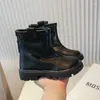 Boots 2023 Girls Short Solid Color Black Back Zipper Fashion Children Leather Britain Style Kids Non-slip Simple