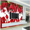 Personnalisé 3d Po papier peint Original bel amour romantique pétales de fleur de rose rouge TV fond mur décor à la maison salon mur 281j