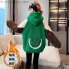 Down Coat 2023 Ny Autumn Winter Hooded Girls Warm Cartoon Jack -kappa Big Kids Teens Fashion Clothes For Girls Cardigan Children Outwear Q231205