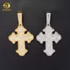 Nya ankomster Sterling Sier Högkvalitativ Iced Out Baguette Hip Hop Lab Diamond Cross Moissanite Pendant