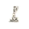 MIC 50pcs lot Dangle Ancient silver I Love Jesus Religious Charm Big Hole Beads Fit European Charm Bracelet Jewelry 2196k