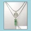 Colliers pendentifs Collier Pendentifs Guérison Mode Cristal De Roche Pointu Chakra Reiki Perle Charmes Colliers Livraison Directe Bijoux Cou Dhhkt