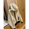 Designer de peles feminino 23 Brand canadense novo grande inverno de ganso Little Teddy Lamb Capuz Casaco para mulheres mii9