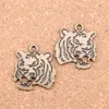 27 pièces Antique argent Bronze plaqué rugissant tête de tigre pendentif à breloques collier à faire soi-même Bracelet Bracelet résultats 27 24mm195u
