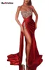 Sequins for Women New Slim Split Sexy Strapless Dress Vintage Sleeveless Off the Shoulder Evening Dresses