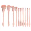 Suji Lian Hot Selling Full Set of 10 Small Waist Beauty Tools Pink Internet Red Makeup Brush