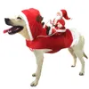 Vestuário de cão inverno roupas para animais de estimação Papai Noel cão traje festivo animal de estimação traje de Natal Papai Noel montando em fita adesiva quente xadrez para cães 231205