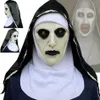 Maschere per feste La suora Maschera horror Cosplay Valak Maschere spaventose in lattice con foulard Casco integrale Puntelli per feste di Halloween 220908244j