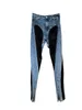 Jeans da donna Autunno 2023 Piedi piccoli Gambe strette Pantaloni dal design nero con cuciture in denim sottile