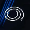 Pendentif Colliers Trendy 3mm D Couleur Moissanite Tennis Collier pour Femmes Hommes Plaqué Platine 4 Prong Lab Diamant Chaîne Pass GiftP263G