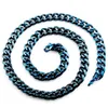 AMUMIU – collier en acier inoxydable bleu pour hommes, chaîne à maillons, bijoux tendance, Cool, classique, cadeaux de fête, HN035254n