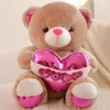 Bambole di peluche Cartoon Love Teddy Bear Toys Kawaii 3 colori farciti matrimonio decorare bambini fidanzata regalo di compleanno 231205