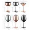 Wine Glasses 2pcs Stainless Steel Wine Glasses SingleWalled Insulated Unbreakable Goblets Metal Stemmed Tumblers RE 231205