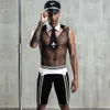Sexig dräkt jsy cosplay underkläder set pilot poliser enhetliga erotiska mesh catsuit porrdräkter sexiga rollspel kläder underkläder