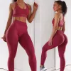 Qp trapstar Outfits Naadloze Yoga Gym Set Dames Sportkleding 2-delige Oefeningleggings Gevoerde sportbeha's Dames Fiess Wear-sets Pakken S-L S