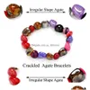 Braccialetti con ciondoli All'ingrosso-7 Cristalli curativi Chakra Chip di pietra naturale Filo singolo Donne Ametista Diaspro Agata Lazi Reiki Drop De Dhh9K