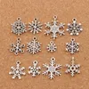 Noël MIXED Snowflake Charms 120pcs / lot Antique Argent Pendentifs Bijoux DIY L770 L738 L1607 L742 Fit Bracelets Colliers LM382312