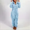 Nachtkleding voor dames Winter pluche verdikte pluche jumpsuit Nachtkleding met capuchon Dames Lange mouwen Rits Warm houden Pyjama Homewear Onesies S-5XL 231205