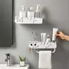 Bathroom Shelves Balcony Shelf Wall Mounted Soap Dish kitchen Storage Plastic Nailfree 231227