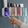 ECOCO-dispensador automático de pasta de dientes, accesorios de baño, punzón, soporte para cepillo de dientes para el hogar, estante de almacenamiento de montaje en pared, 22292W