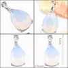 Pendant Necklaces Luckyshine Europe Jewelry Water Drop White Moonstone Gems Sier Necklaces Usa Israel Wedding Engagement Pendant Add D Dhzbp