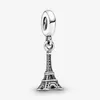 Nouvelle arrivée 100% 925 argent sterling Paris Tour Eiffel Dangle Charm Fit Original Bracelet à breloques européen bijoux de mode Accessor281O