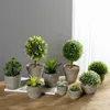 Juldekorationer Erythrina Sea Mini Potted Artificial Plant Bonsai Set Fake Flower Vase Decorative Home Balkony Decoration 231205