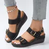 Dress Shoes Plus Size Soft Wedge Sandals Women Summer 2023 Comfortable Adjustable Buckle Walking Sandalias Mujer Non Slip Beach Woman