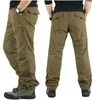 Pantalons pour hommes hiver hommes Double couche polaire Cargo imperméable épaissir chaud Baggy travail pantalons longs homme militaire tactique pantalon 231204